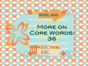 More on Core Words: 36