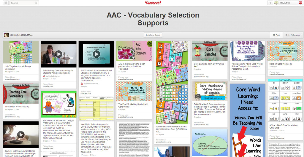 PrAACtically At Your Fingertips: Resources on AAC Vocabulary Selection
