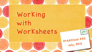 Working with Worksheets