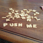 push me- spelled in cookies