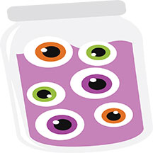 Jar of spooky eyeballs