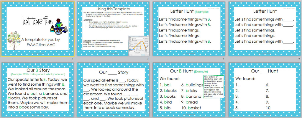 PrAACtical Literacy Activity for Beginning Communicators