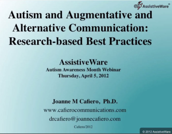 Video of the Week: AAC and ASD with Dr. Joanne Cafiero