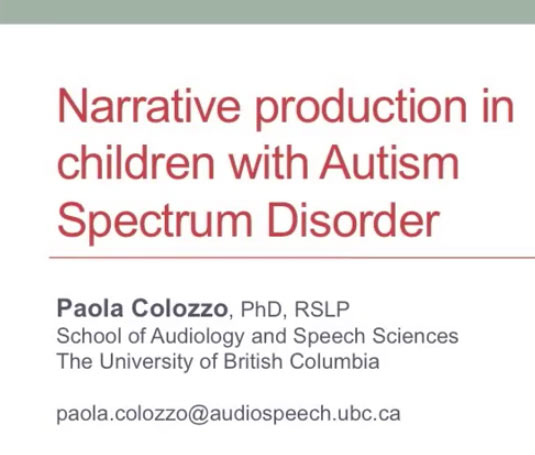 Video of the Week: Narrative Skills in Students with ASD