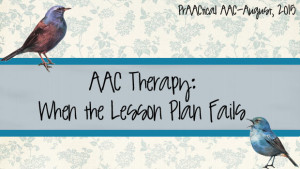 AAC Therapy: When the Lesson Plan Fails