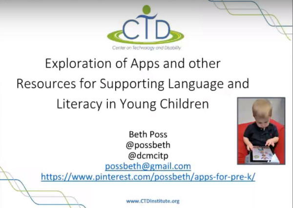 Video of the Week: Apps and Resources for Language and Literacy in Young Children with Disabilities by Beth Poss