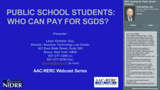 Video of the Week: Who Can Pay for AAC Devices for Public School Students by Lew Golinker