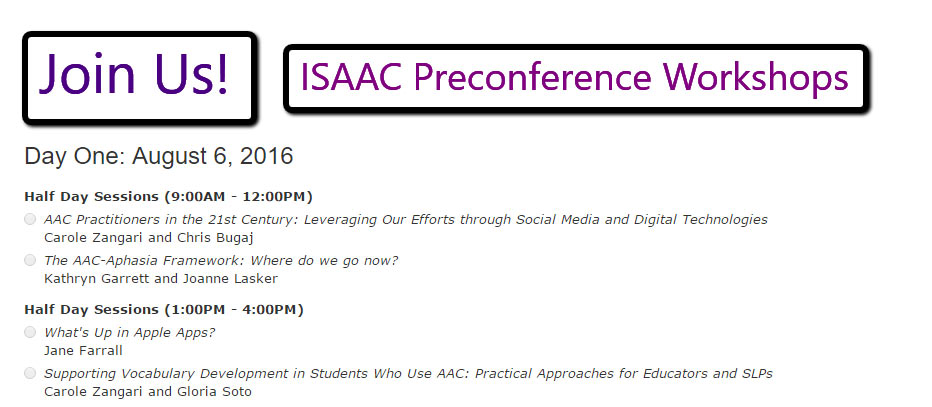 ISAAC Preconference AAC