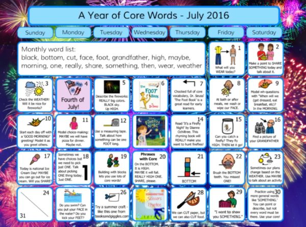 PrAACtically July: Resources for A Year of Core Words