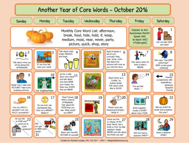 PrAACtically October: A Year of Core Vocabulary Resources