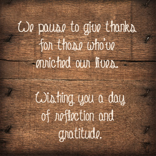 A Day for Giving Thanks