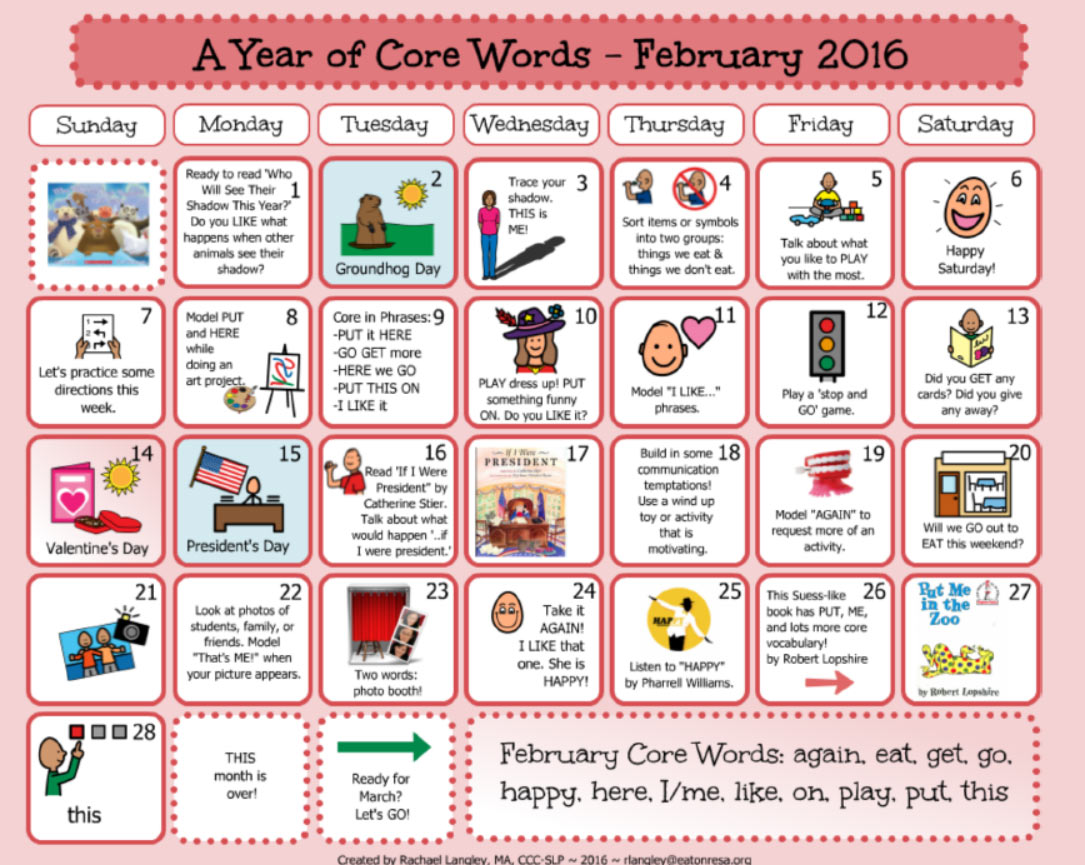 PrAACtically February: Resources for A Year of Core Vocabulary Words