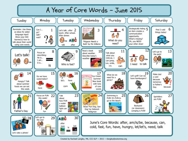 PrAACtically June: AAC Resources for A Year of Core Words