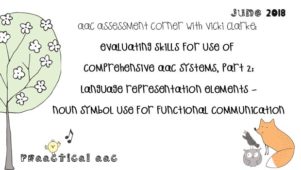 AAC Assessment Corner with Vicki Clarke: Evaluating Skills For Use of Comprehensive AAC Systems, Part 2: Language Representation Elements - Noun Symbol Use for Functional Communication
