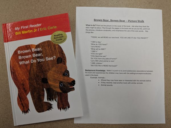 Image of Brown Bear book and TELL ME info sheet