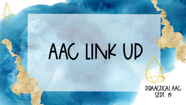 Decorative image reading AAC Link Up - September 10