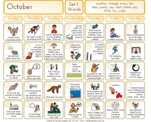 Core word calendar for October