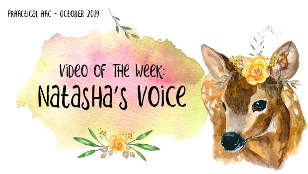 Decorative image with text: Video of the Week: Natasha’s Voice 