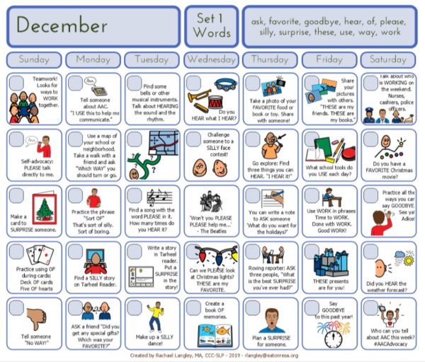 PrAACtically December: Some AAC Resources for A Year of Core Vocabulary
