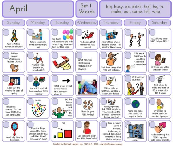 PrAACtically April: AAC Resources for A Year of Core Words - Learn-at-Home Edition