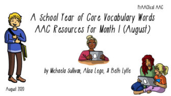 School Year of Core Vocabulary Words: AAC Resources for Month 1 (August) by Michaela Sullivan, Alisa Lego, & Beth Lytle