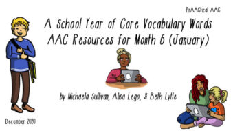 School Year of Core Vocabulary Words: AAC Resources for Month 6 (January) by Michaela Sullivan, Alisa Lego, & Beth Lytle