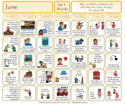 PrAACtically June: AAC Resources for a Year of Core Vocabulary Words