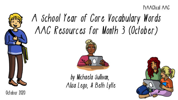 October Year of Core Vocabulary & School Year of Core Vocabulary Words