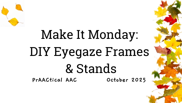 Make It Monday: DIY Eyegaze Frames & Stands